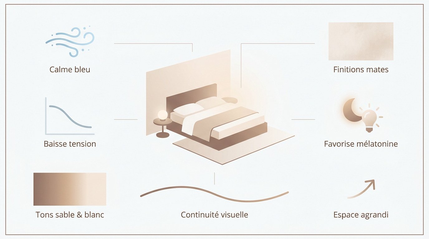 Infographie conseils pour créer une ambiance de chambre douce et apaisante