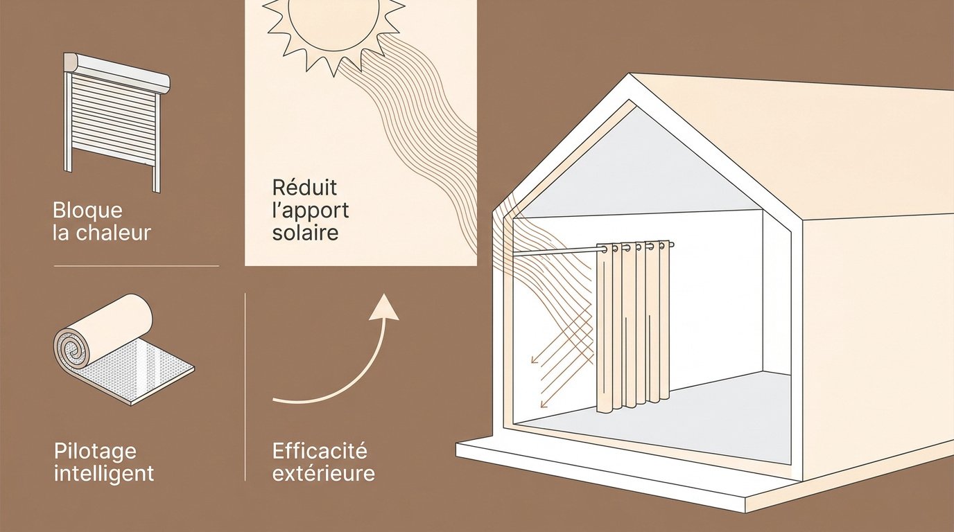 Installation de stores extérieurs et rideaux pour protéger une maison de la chaleur estivale