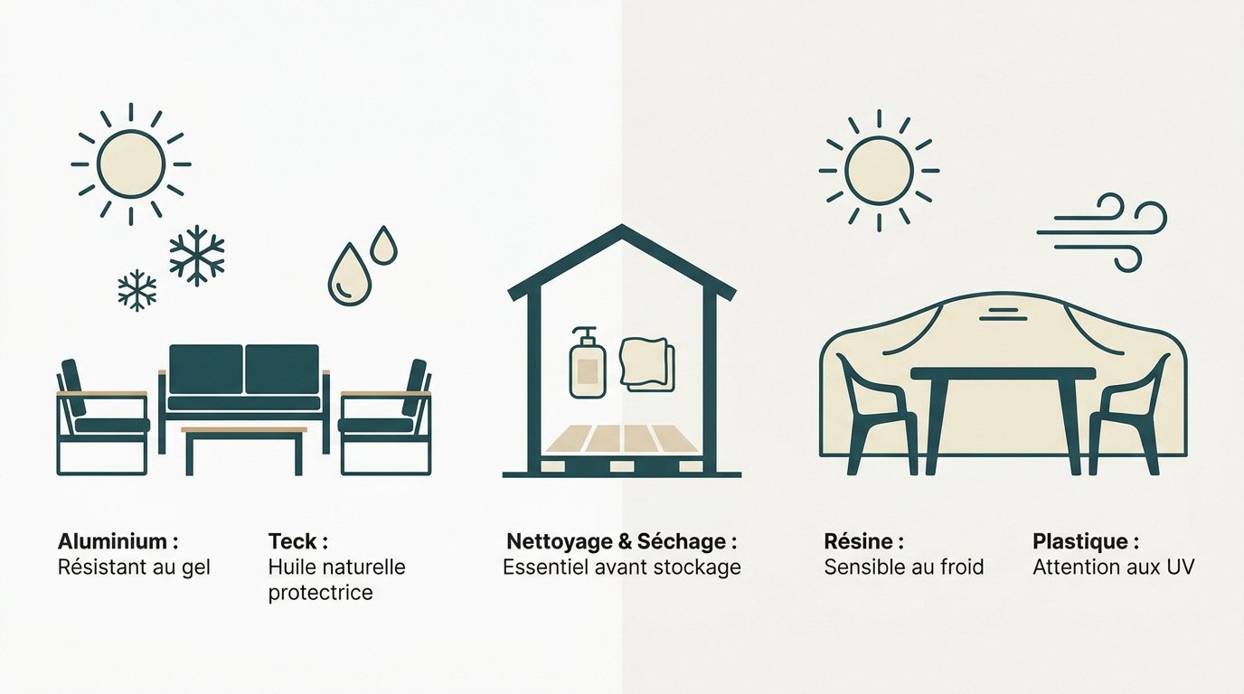 Guide technique pour l'entretien et la protection du mobilier de jardin en hiver